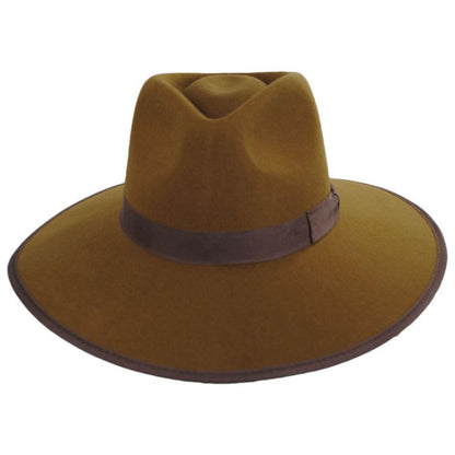 Jo Wool Felt Rancher Fedora Hat - Brass