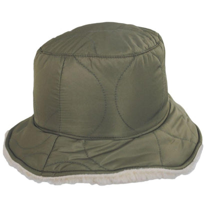 BRIXTON HATS | Petra Sherpa Reversible Bucket Hat | 185539 | lead | MILITARY OLIVE/DOVE