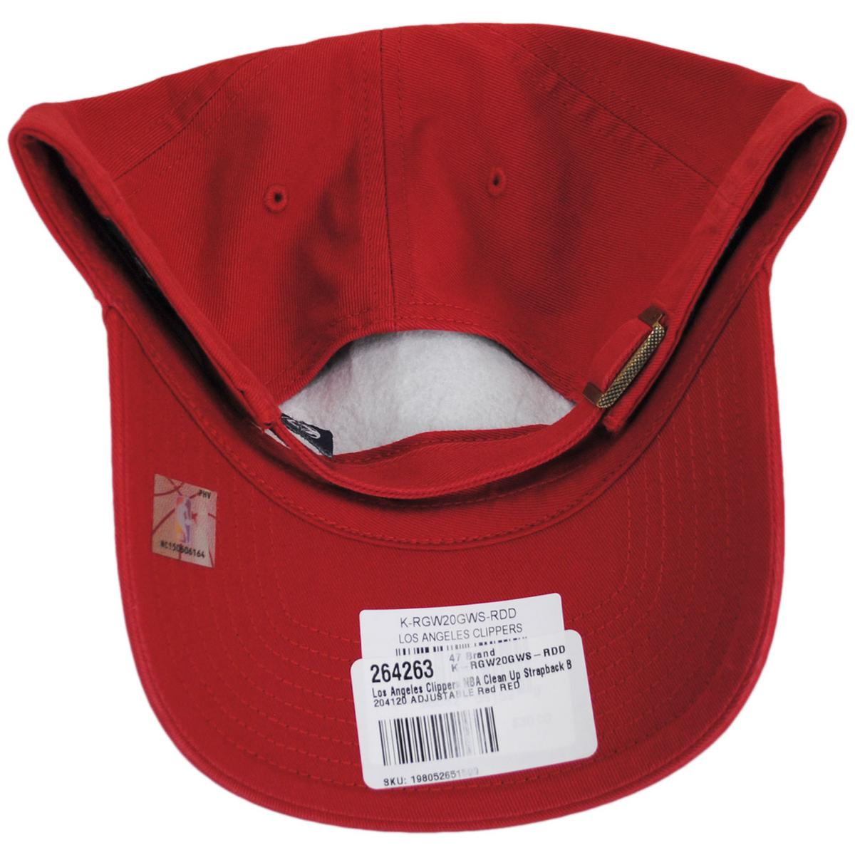 47 Brand | Los Angeles Clippers NBA Clean Up Strapback Baseball Cap Dad Hat II | 204120A | under | RED