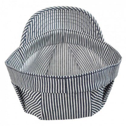 NEW YORK HAT CO | Striped Cotton Engineer Cap | 222900 | profile | BLUE/WHITE