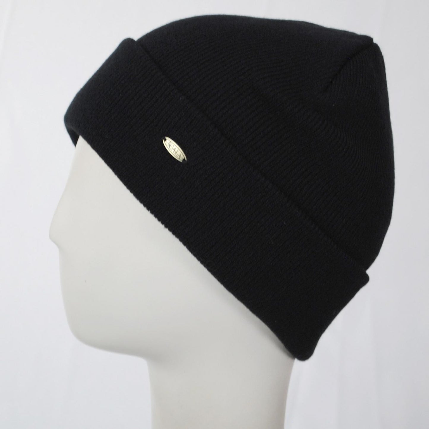 Scala | Ellen Satin Cuff Beanie Hat | 500051 | profile | BLACK