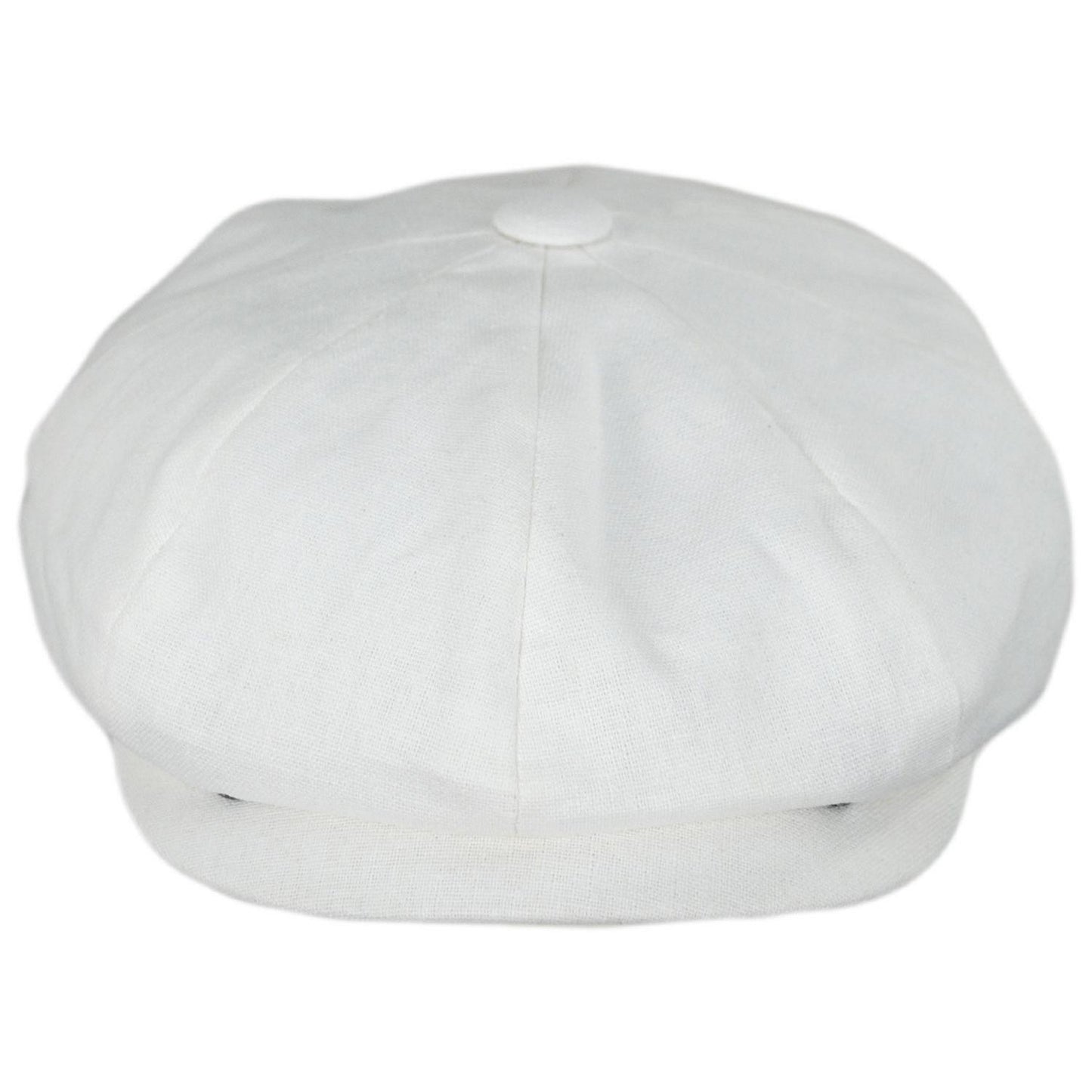 Jaxon Hats | Linen and Cotton Newsboy Cap | 167774 | front | WHITE