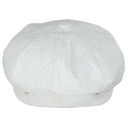 Jaxon Hats | Linen and Cotton Newsboy Cap | 167774 | front | WHITE