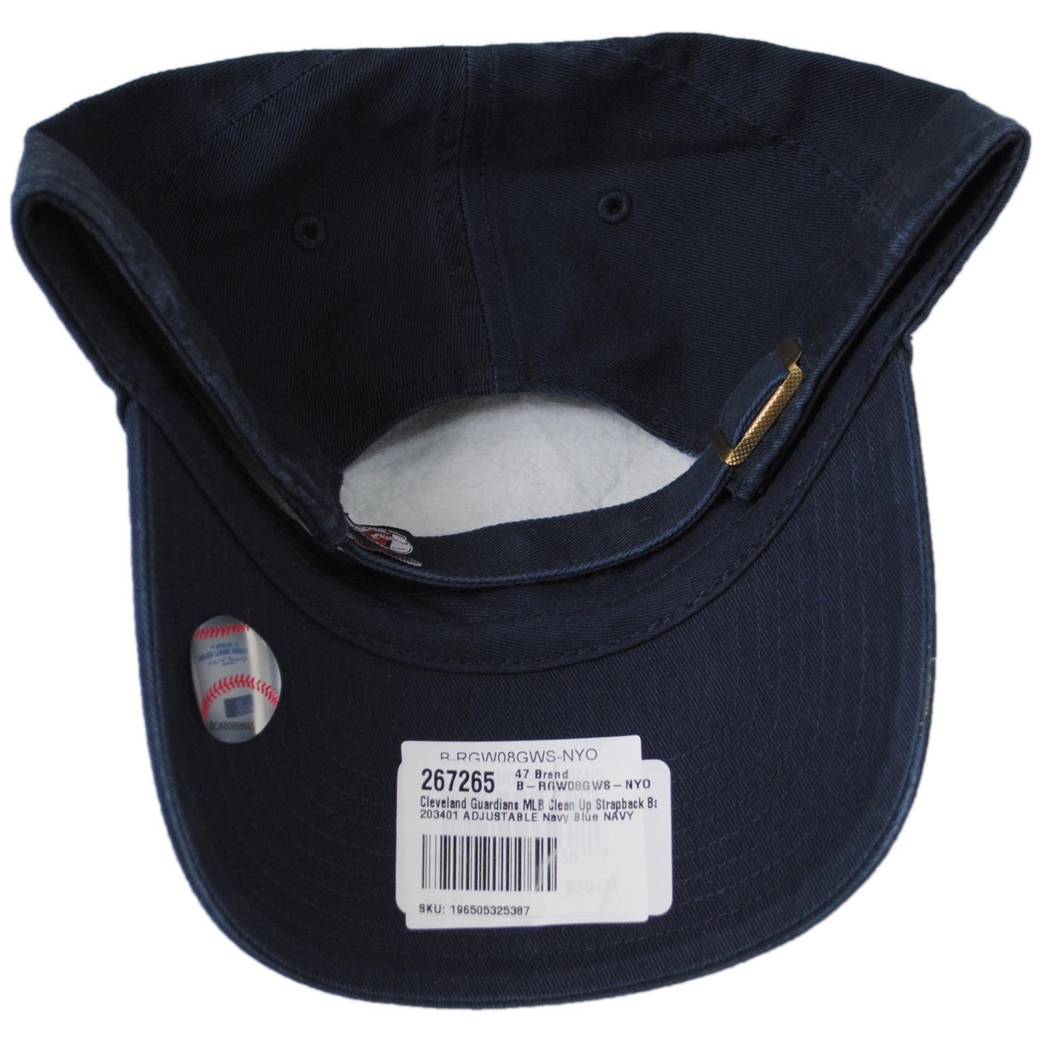 47 Brand | Cleveland Guardians MLB Clean Up Strapback Baseball Cap Dad Hat | 203401 | under | NAVY