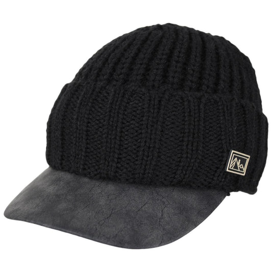 Dorfman Pacific | Summit Rib-Knit Radar Cap | 500044 | lead | BLACK