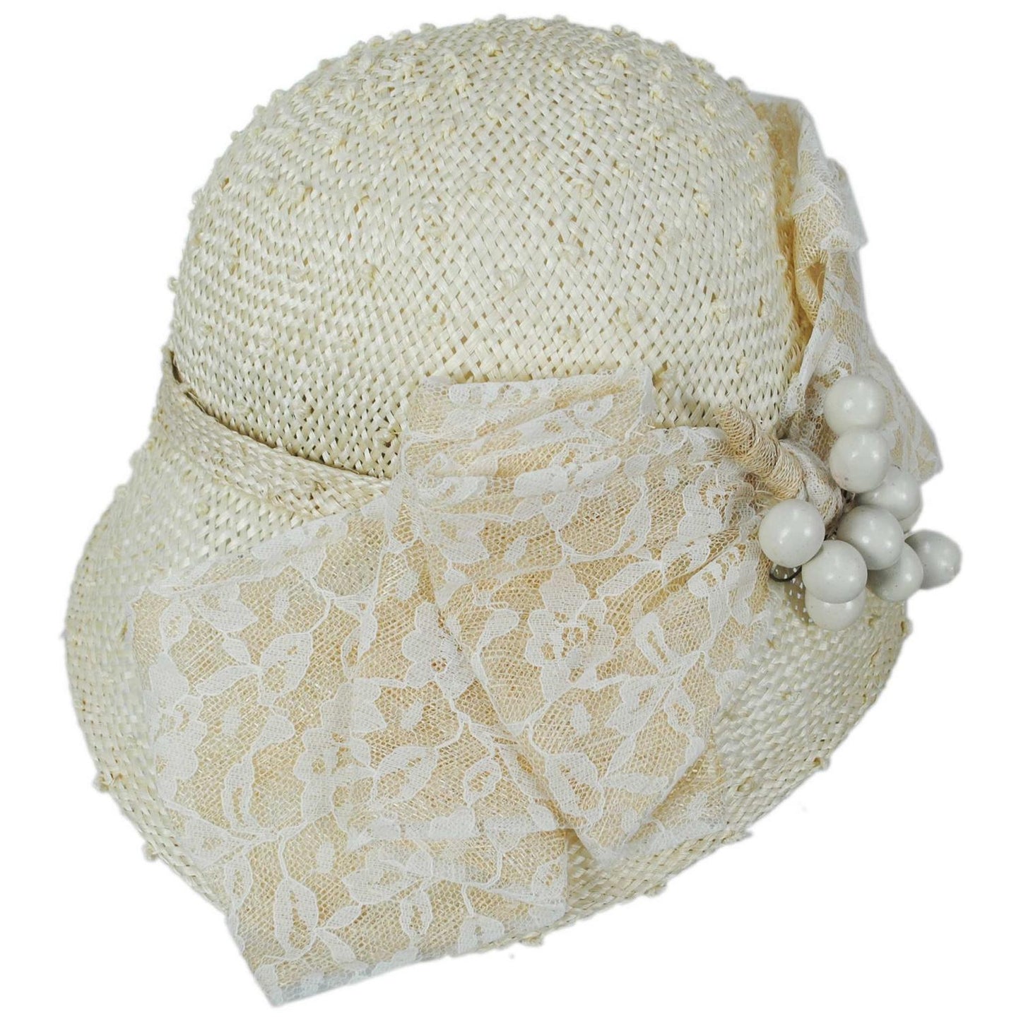 Jeanne Marie | Knotted Sisal Straw Asymmetrical Cloche Hat | 122470 | profile | NATURAL