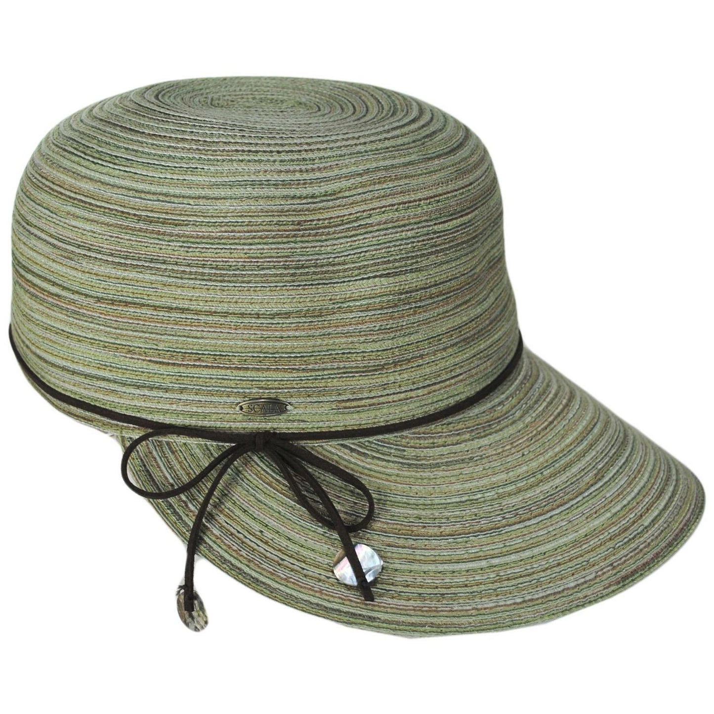 Scala | Teodora Poly Braid Facesaver Cap | 101567 | profile | OLIVE