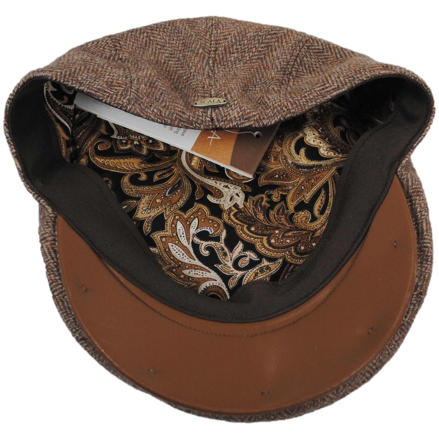 Scala | Dillon Wool Blend Herringbone Ivy Cap | 160164 | under | BROWN