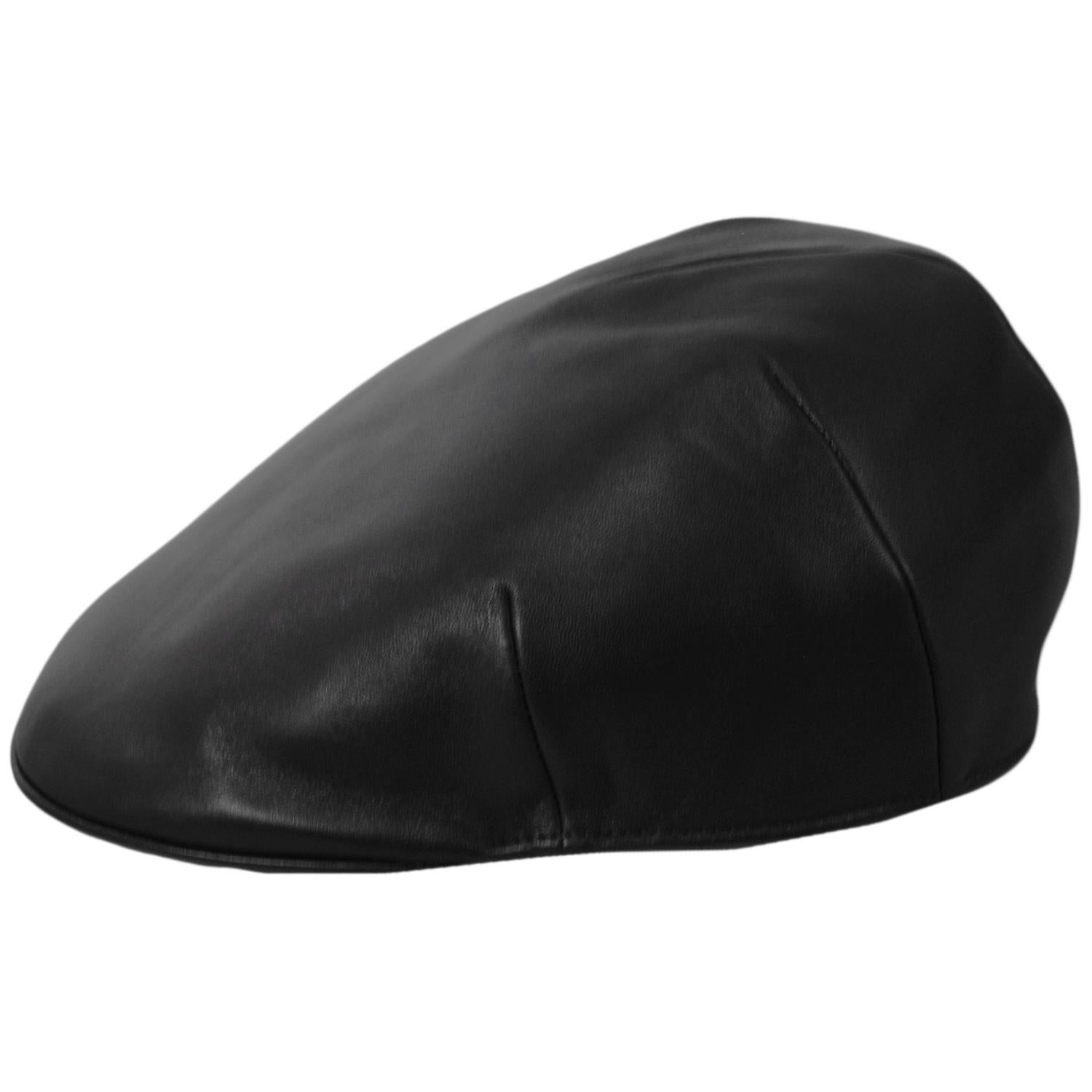 Stefeno Hats | Lambskin Luxe Ascot Cap | 171503 | profile | BLACK