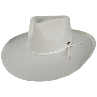 BRIXTON HATS | Marlow Wool Felt Rancher Fedora Hat | 135666 | lead | OFF WHITE