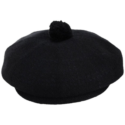 Kangol | New Heritage Pom-Pom Newsboy Cap | 160842 | front | SOLID BLACK