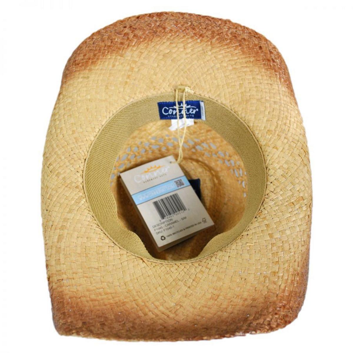 Conner | Route 66 Raffia Straw Cowboy Hat | 127356 | under | CARAMEL