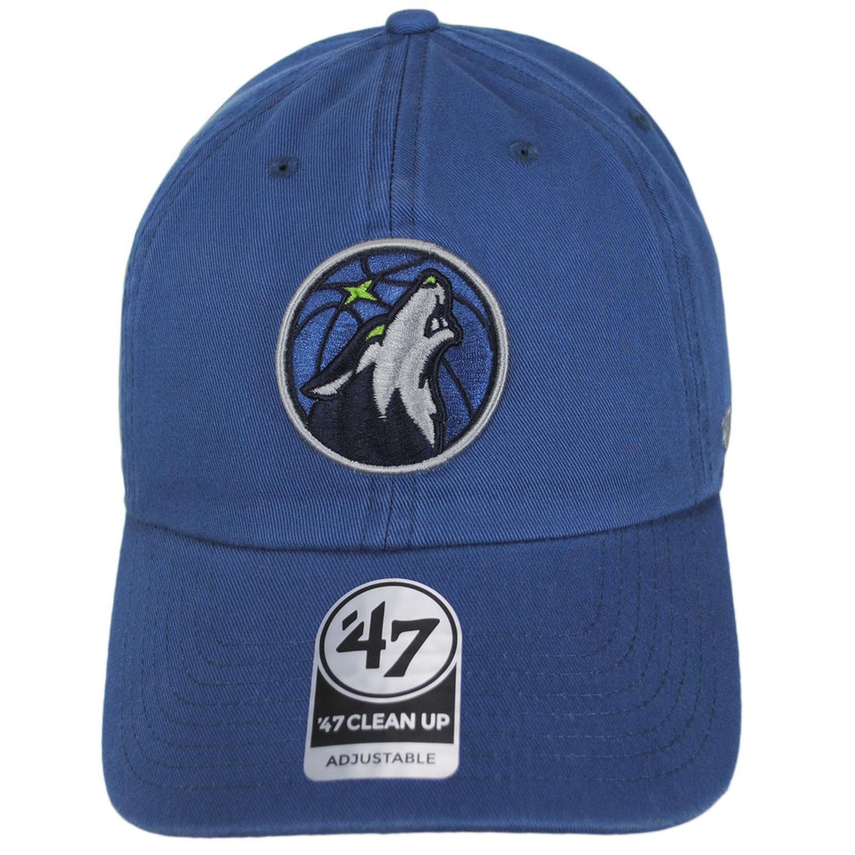 47 Brand | Minnesota Timberwolves NBA Clean Up Strapback Baseball Cap Dad Hat | 204170 | front | TIMBER