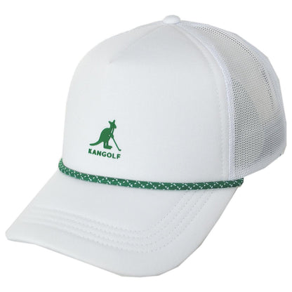 Kangol | Kangolf Cotton Mesh Trucker Snapback Baseball Cap | 201144 | lead | WHITE