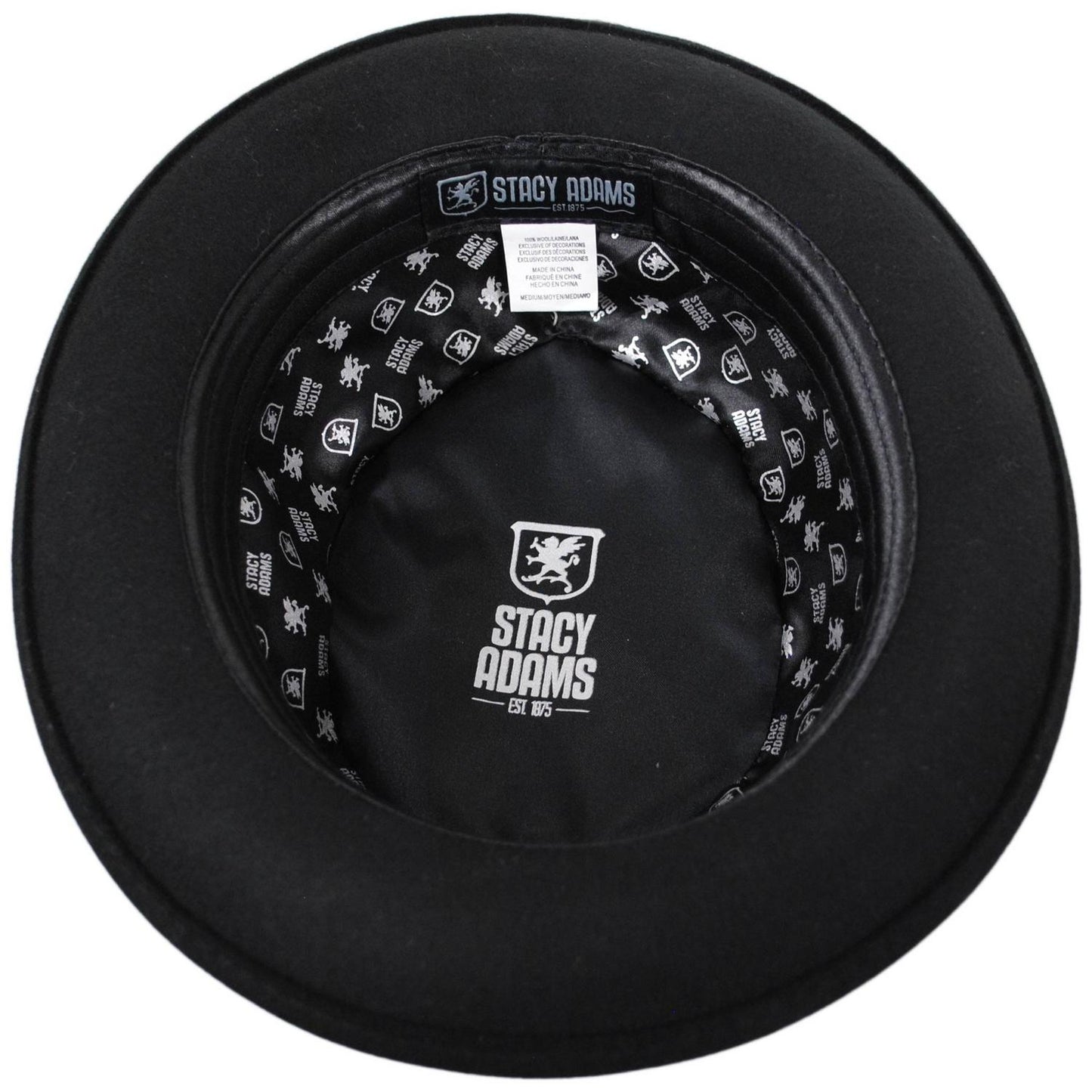 Stacy Adams | Porkie Wool Felt Pork Pie Hat | 130422 | under | BLACK/BLUE