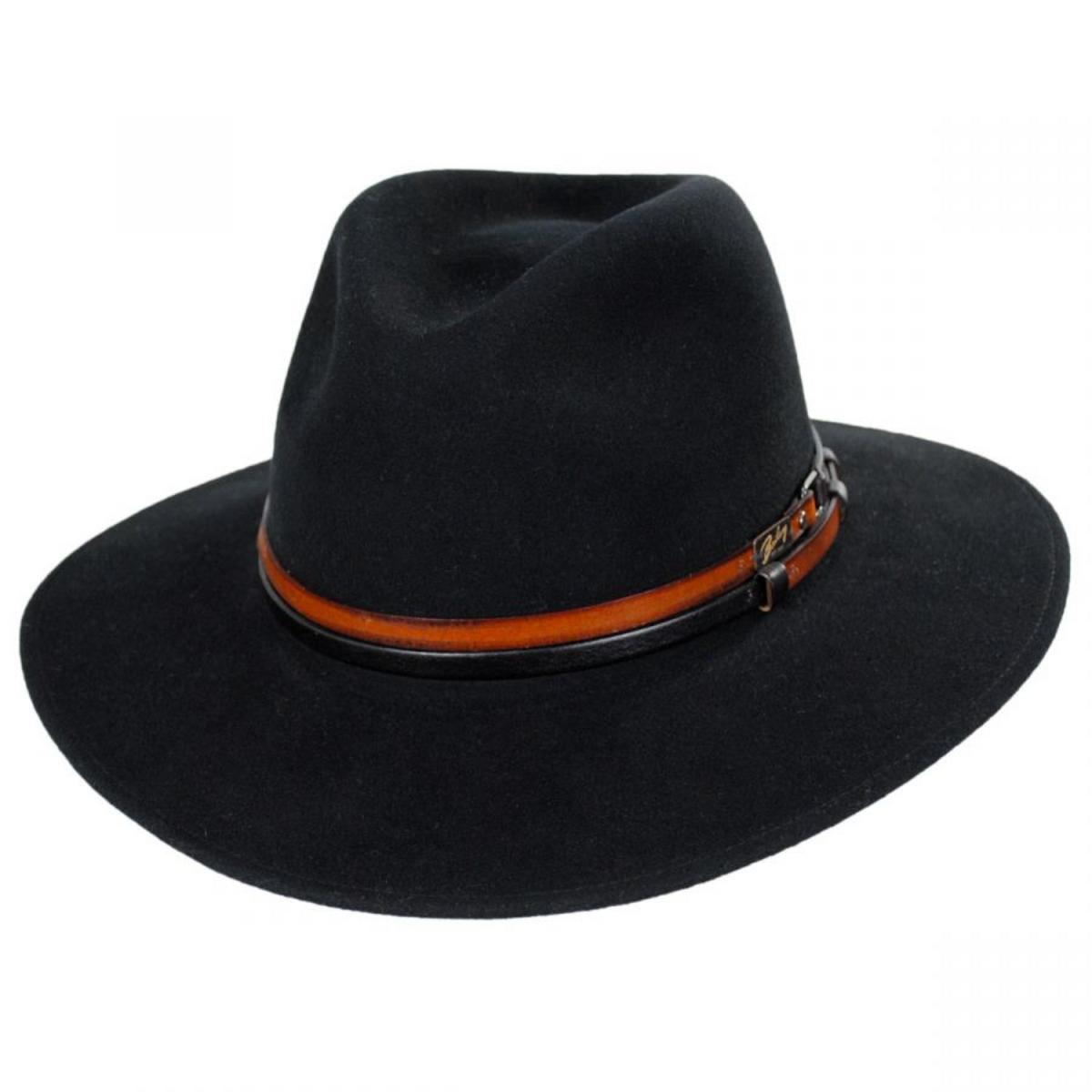 Bailey 1922 | Stedman Elite Velour Wool Felt Fedora Hat | 130344 | lead | BLACK