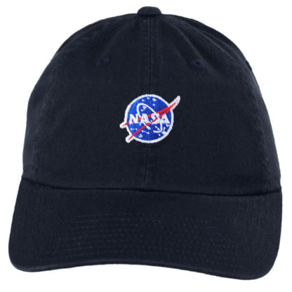 NASA | NASA Micro Cotton Strapback Baseball Cap Dad Hat | 210372 | front | NAVY