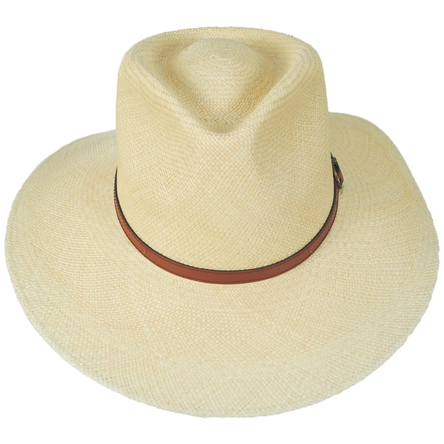 Bigalli | Australian Excursion Panama Straw Fedora Hat | 129213 | front | NATURAL