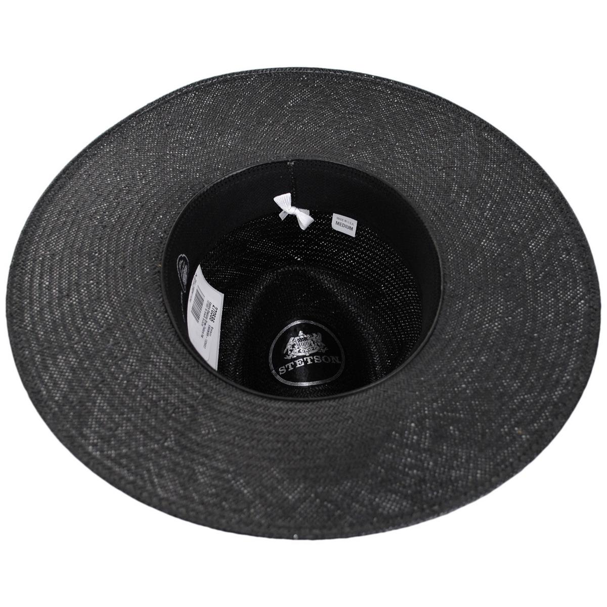 Stetson | Kambra Shantung Straw Fedora Hat | 127057 | under | BLACK