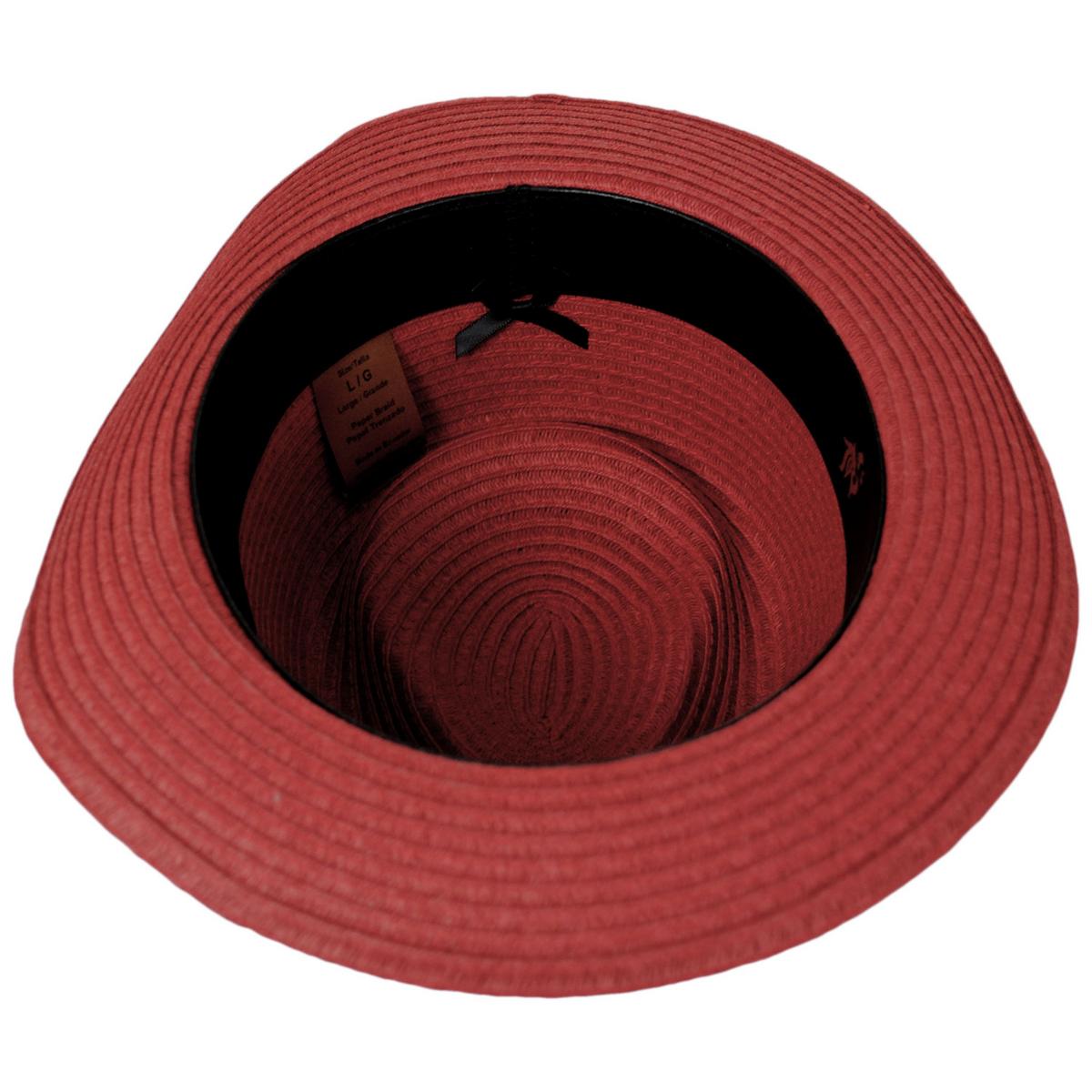 Bigalli | Alessandro Toyo Braid Fedora Hat | 129240 | under | RED