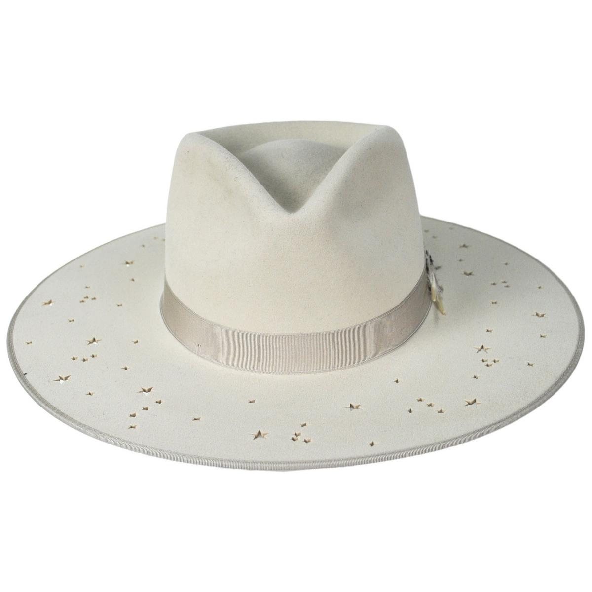 Stetson | Night Sky S Wide Brim Wool Felt Fedora Hat | 130721 | front | BONE