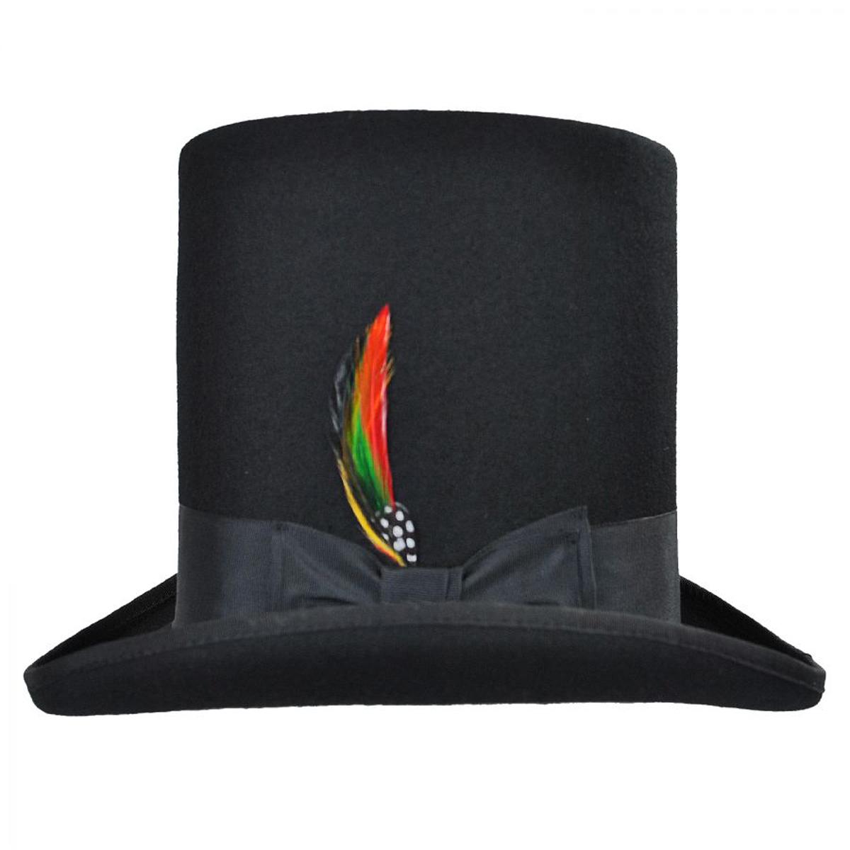 Jaxon Hats | Wholesale Stovepipe Wool Felt Top Hat B2B Pre-Pack | B2B193903 | profile | BLACK