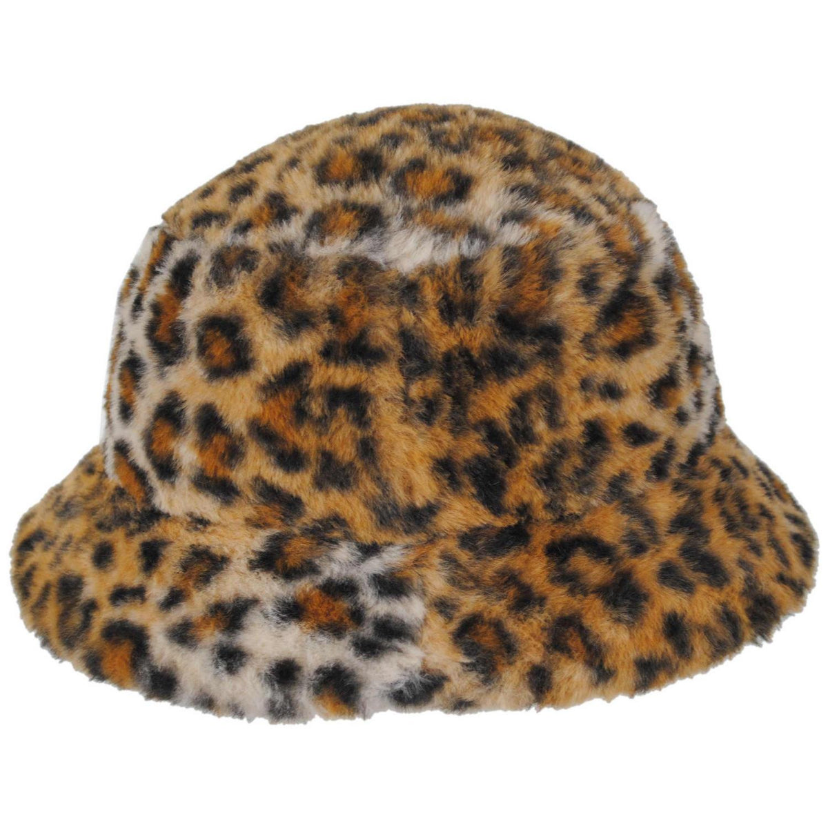 Kangol | Leopard Faux Fur Bucket Hat | 185848 | profile | WARM TAUPE LEOPARD