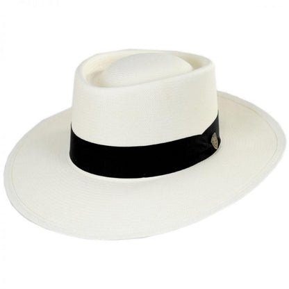 Dobbs | St. Charles Shantung Straw Gambler Hat | 126986 | lead | NATURAL