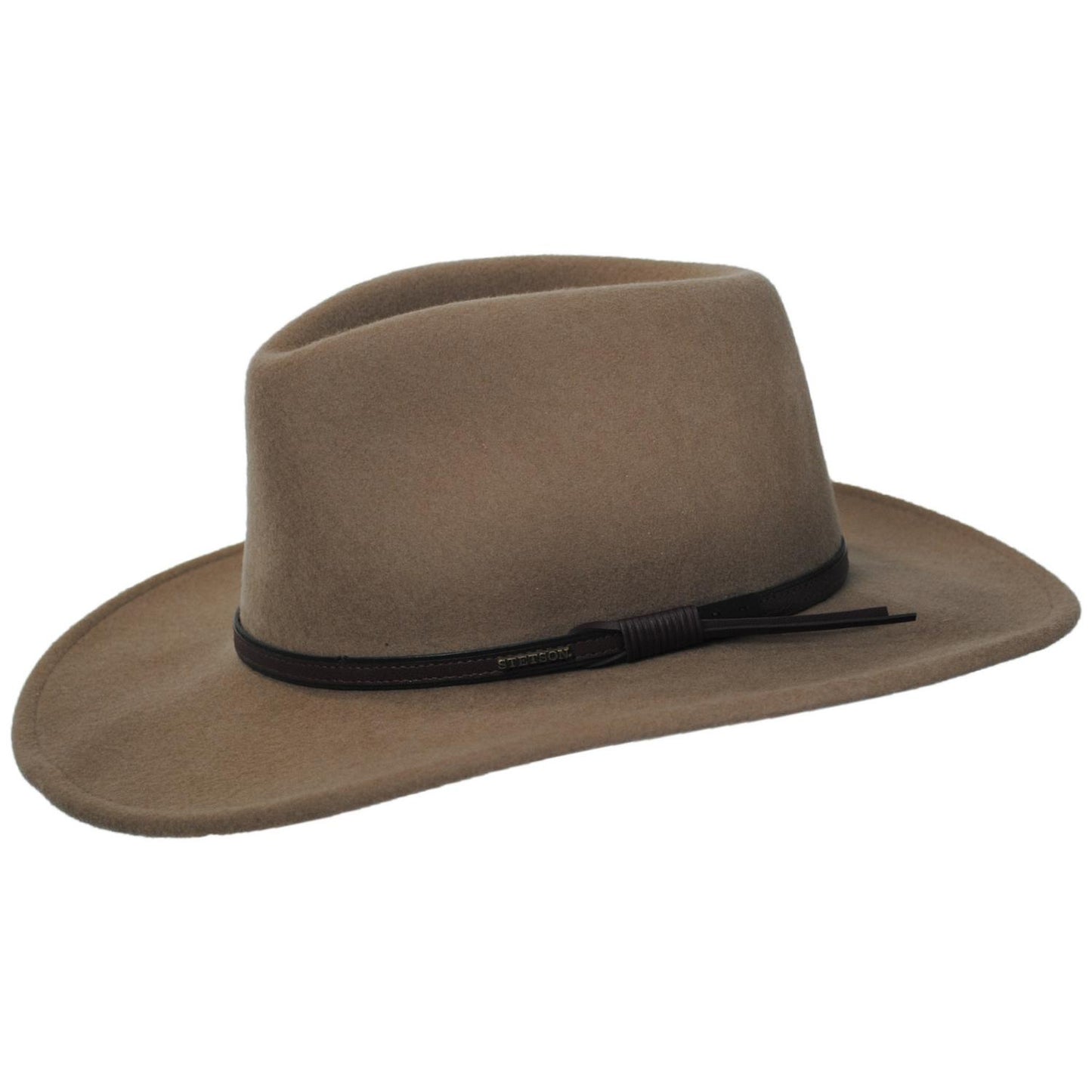 Stetson | Bozeman Crushable Wool Felt Outback Hat | 130692 | profile | MUSHROOM