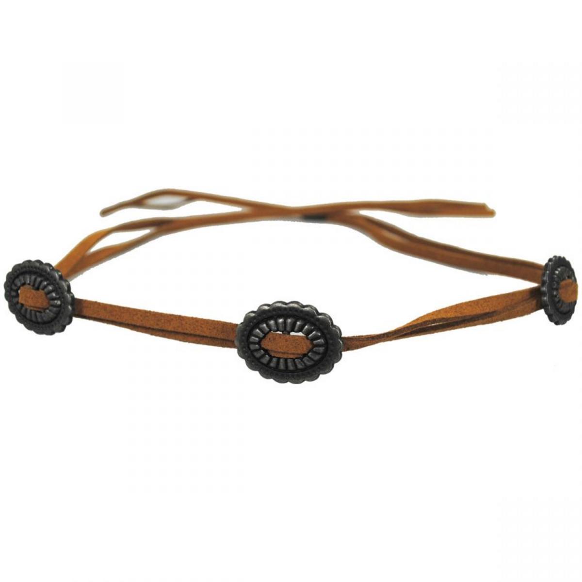 Jeanne Simmons | Suede Concho Hat and Headband | 602657 | lead | TAN