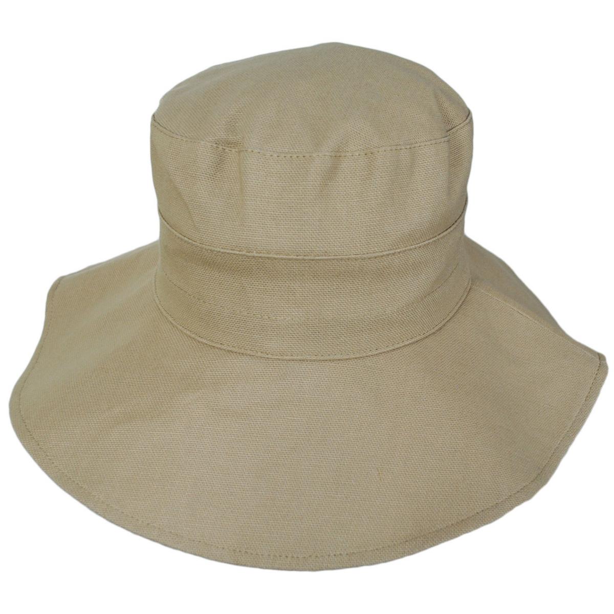 Scala | Alma Ponytail Cotton Bucket Hat | 106443 | front | DESERT