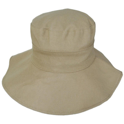 Scala | Alma Ponytail Cotton Bucket Hat | 106443 | front | DESERT