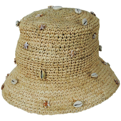 NIKKI BEACH | Shelley Raffia Straw Bucket Hat | 102655 | lead | NATURAL