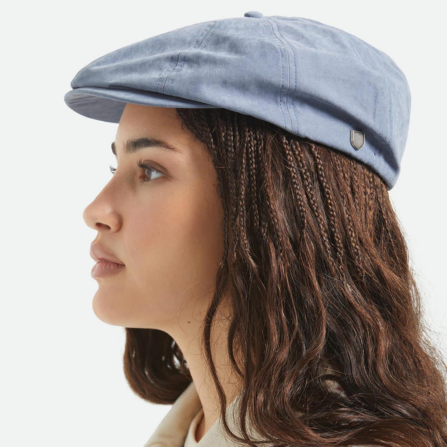 BRIXTON HATS | Brood Brushed Satin Newsboy Cap | 161517 | lsmone | SLATE BLUE BRUSHED SATIN