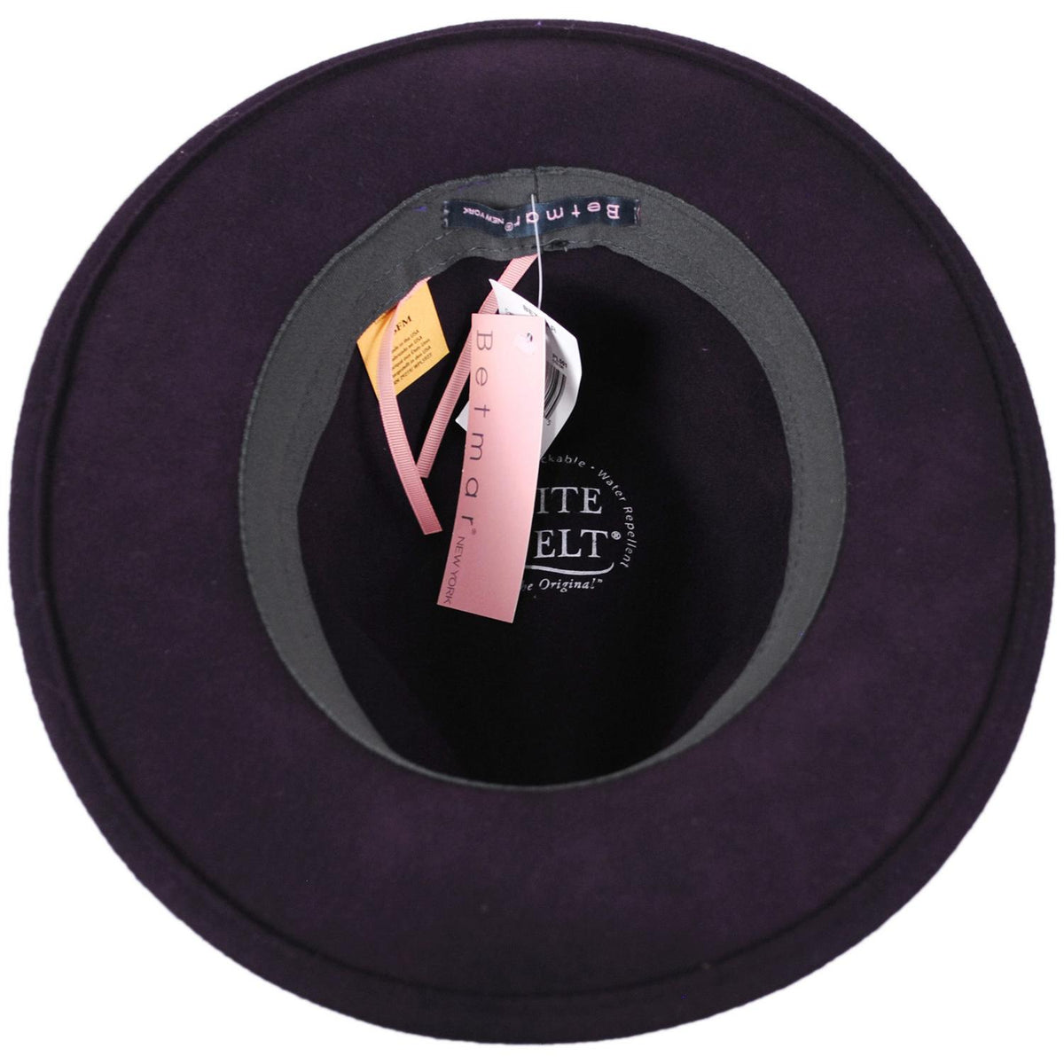 Betmar | Cali Wool LiteFelt Fedora Hat | 123174 | under | PLUM