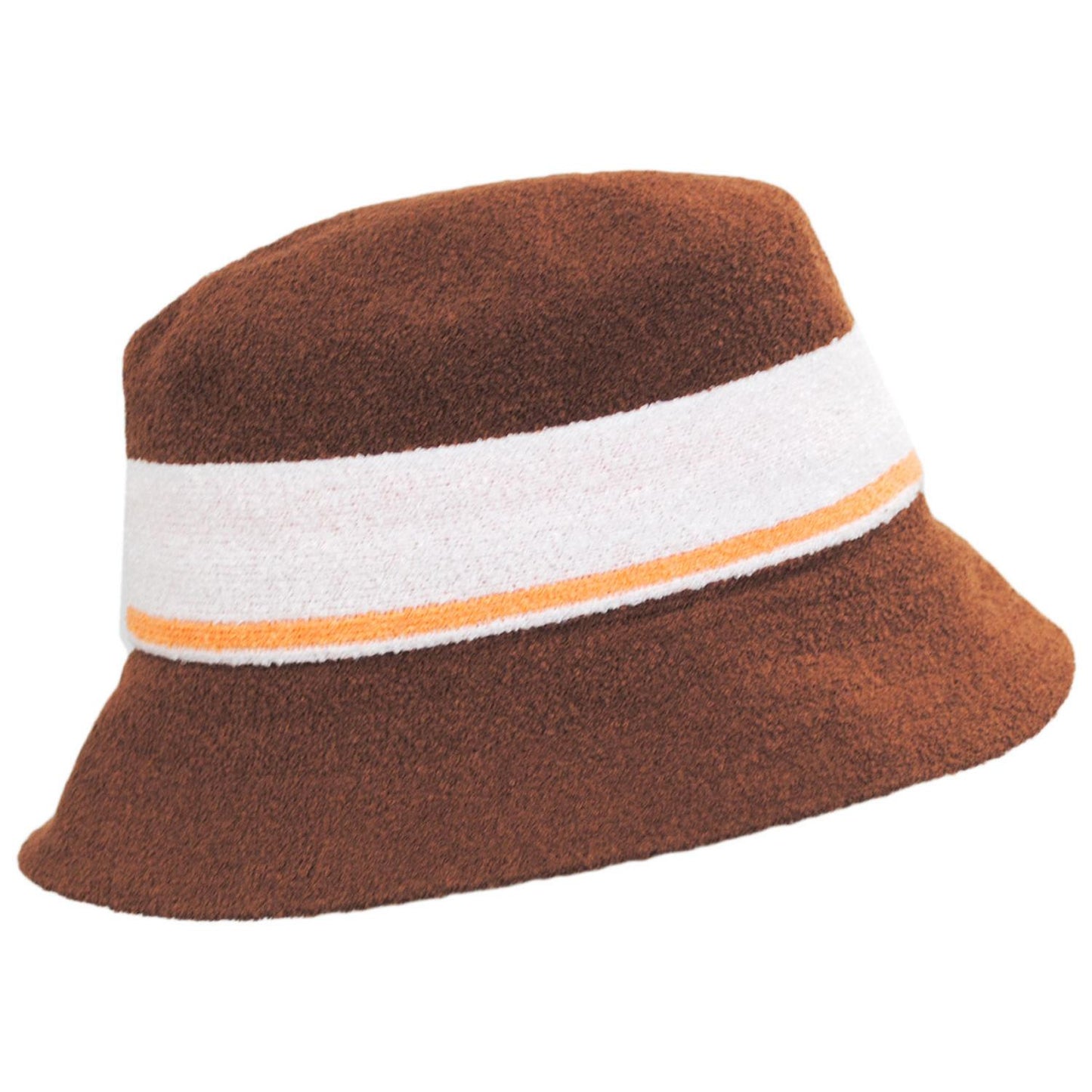 Kangol | Bermuda Stripe Bucket Hat | 185729 | profile | MAHOGANY