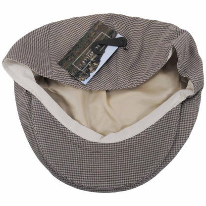 Baskerville Hat Company | Talbot Cotton Micro Houndstooth Ivy Cap | 167676 | under | TAUPE