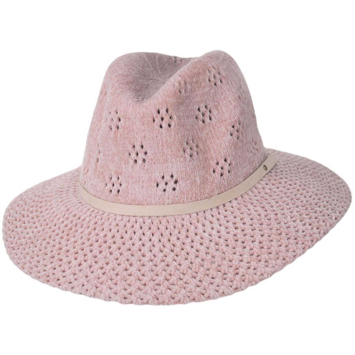 San Diego Hat Company | Walnut Grove Chenille Knit Fedora Hat | 108943 | lead | BLUSH