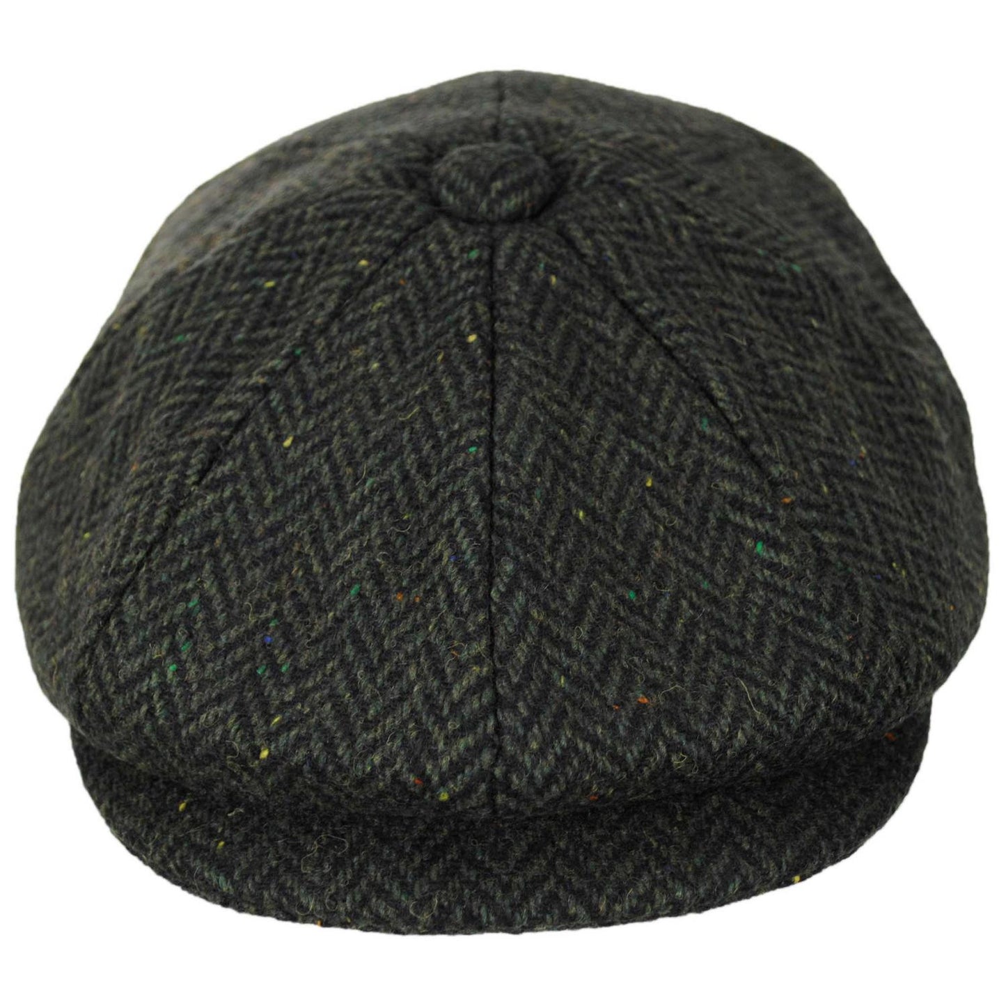Jaxon Hats | Cambridge Herringbone Wool Newsboy Cap | 167778 | front | GREEN