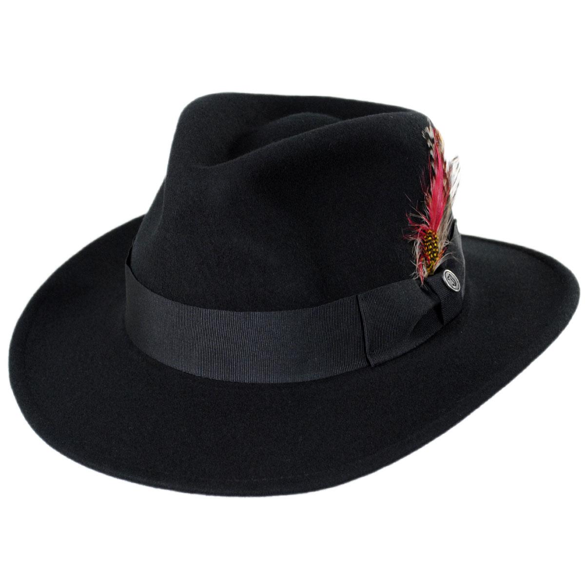 Jaxon Hats | Wholesale Ford Crushable Wool Felt Fedora Hat B2B Pre-Pack | B2B135004 | lead | BLACK
