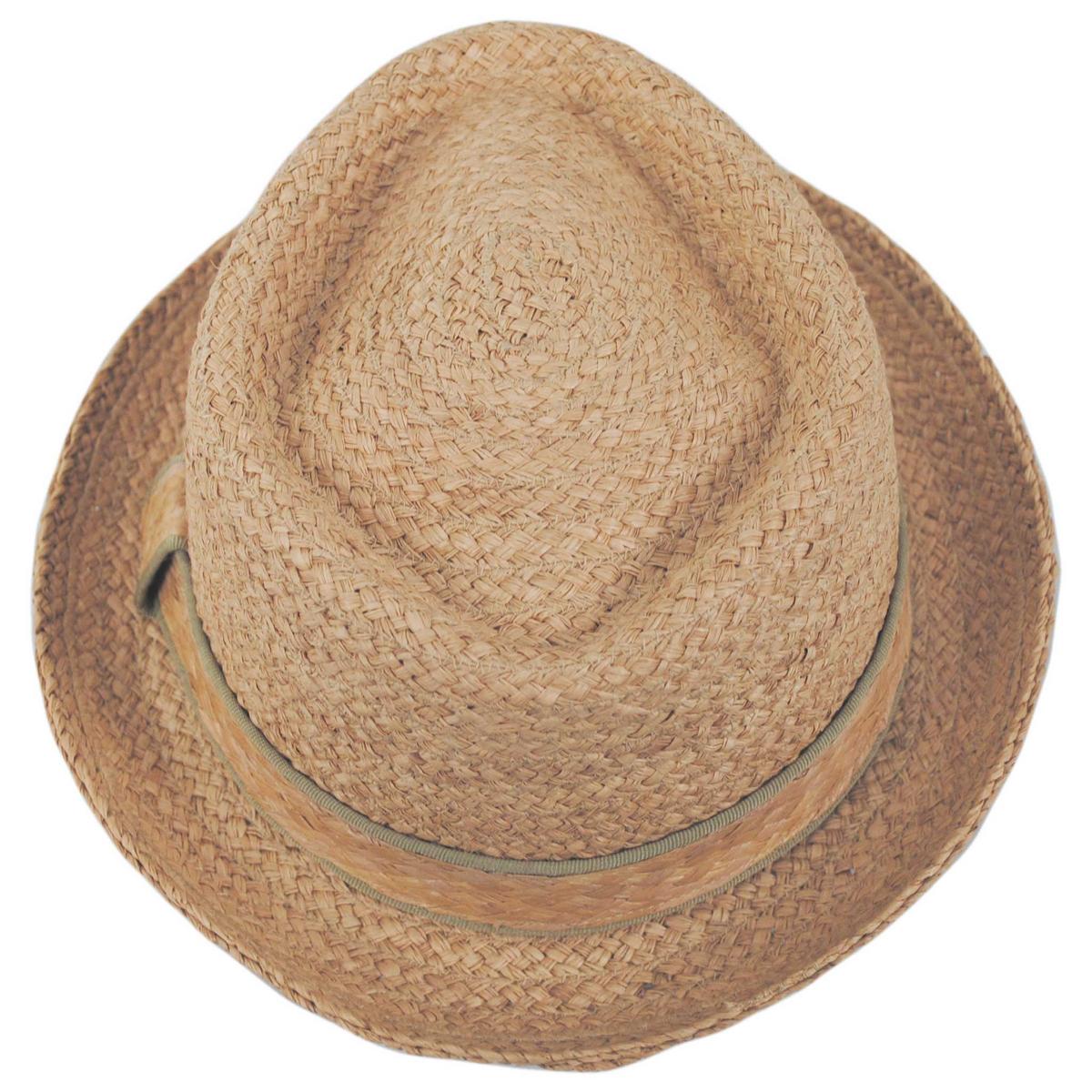 Jaxon Hats | Raffia Straw Diamond Crown Fedora Hat | 129002 | top | NATURAL