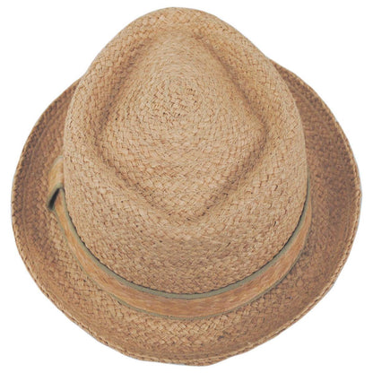 Jaxon Hats | Raffia Straw Diamond Crown Fedora Hat | 129002 | top | NATURAL