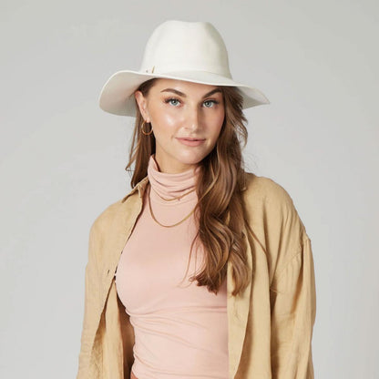 San Diego Hat Company | Prairie Wool Felt Packable Fedora Hat | 125208 | lsfone | IVORY