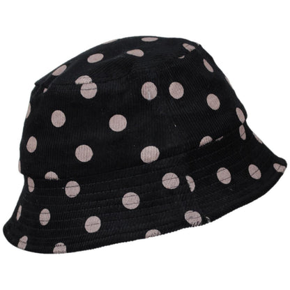 San Diego Hat Company | Kid's Polka Dot Cotton Corduroy Bucket Hat | 508834 | profile | BLACK