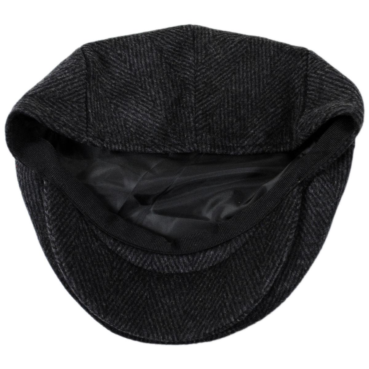 Jaxon Hats | Wholesale Large Herringbone Wool Blend Ivy Cap B2B Pre-Pack | B2B167759 | under | CHARCOAL