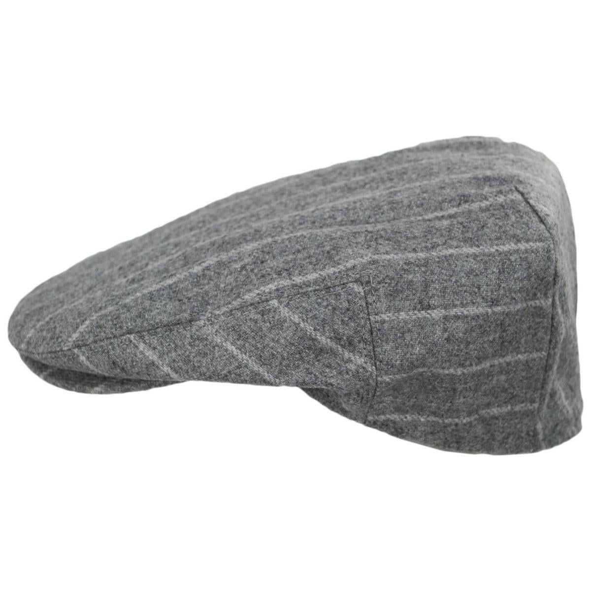 Baskerville Hat Company | Wholesale Regency Wool Pinstripe Ivy Cap B2B Pre-Pack | B2B167669 | profile | SILVER