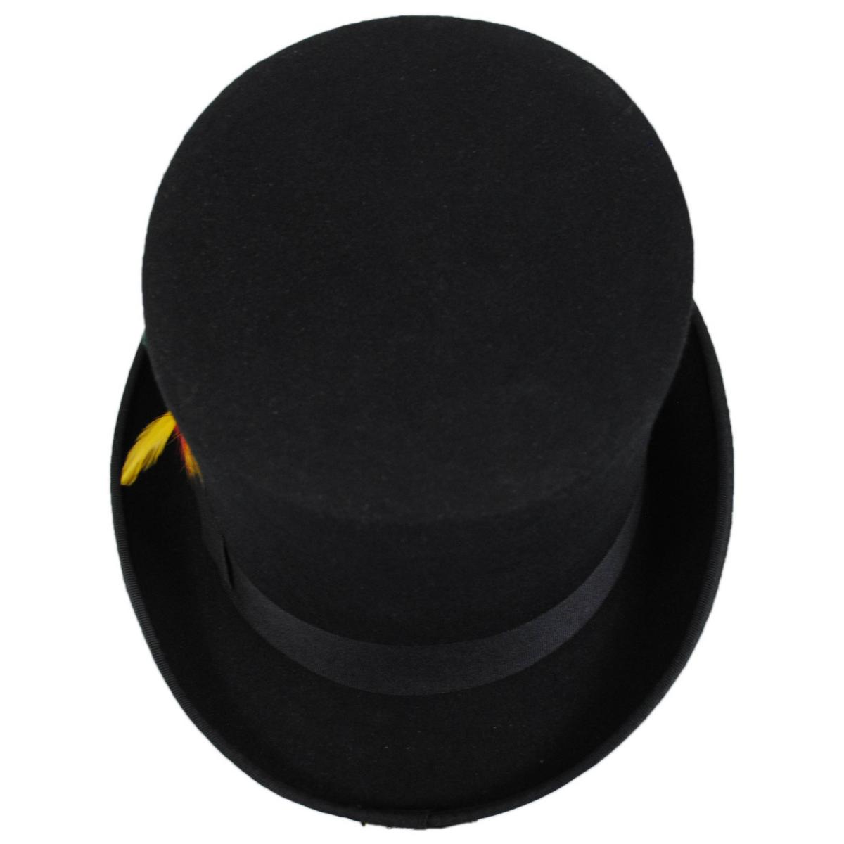 Jaxon Hats | Victorian Wool Felt Top Hat - Black | 193900 | top | BLACK
