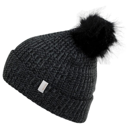 BRIXTON HATS | Alison Faux Fur Pom Beanie Hat | 502721 | profile | BLACK/GREY