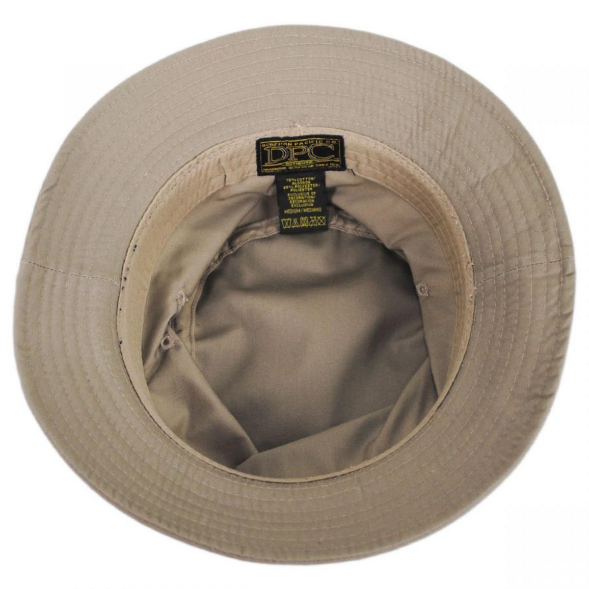 Dorfman Pacific | Poplin Cotton Blend Rain Bucket Hat | 185110 | under | BRITISH TAN