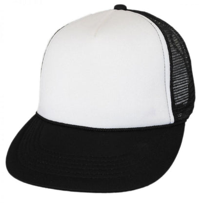 HeadShots by KC Caps | Foam and Mesh Trucker Snapback Baseball Cap | 200501 | lead | WHITE/BLACK